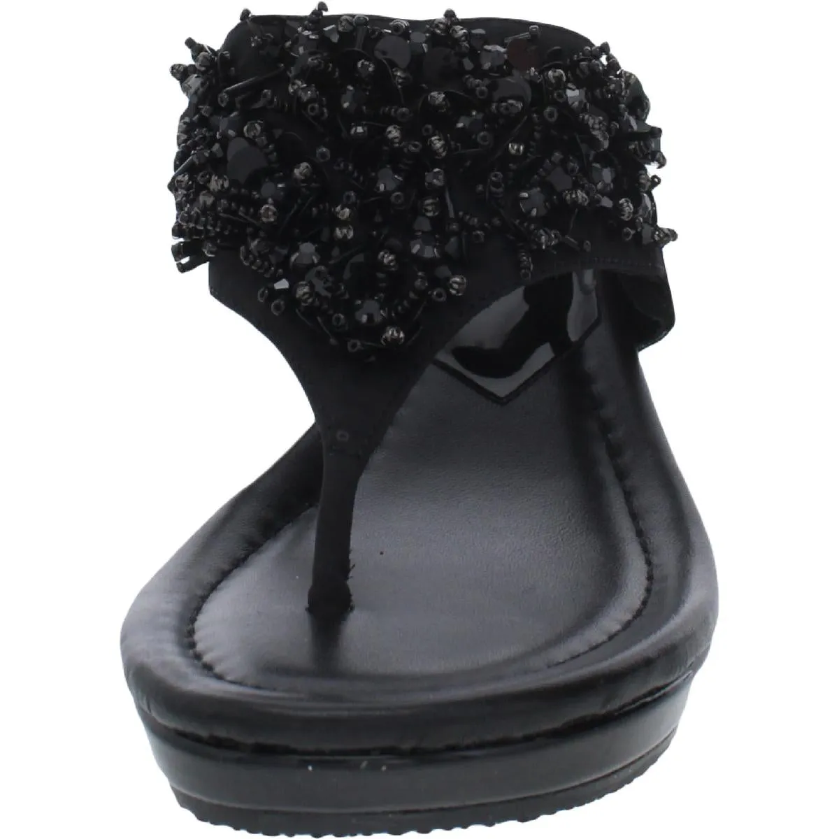 Womens Embellished Slip-On Flip-Flops