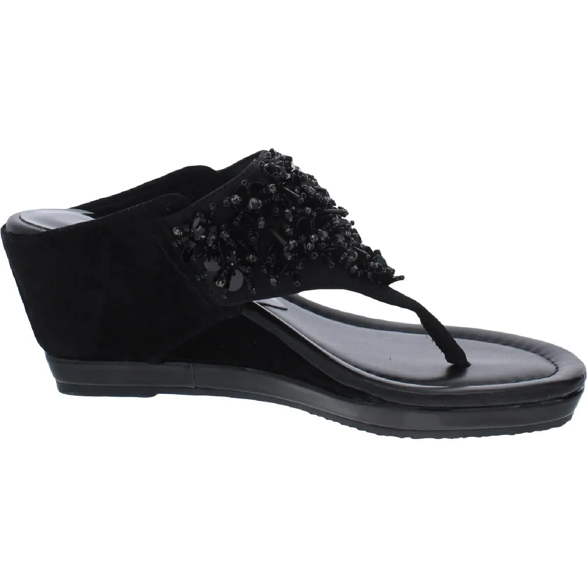 Womens Embellished Slip-On Flip-Flops
