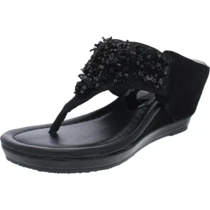Womens Embellished Slip-On Flip-Flops