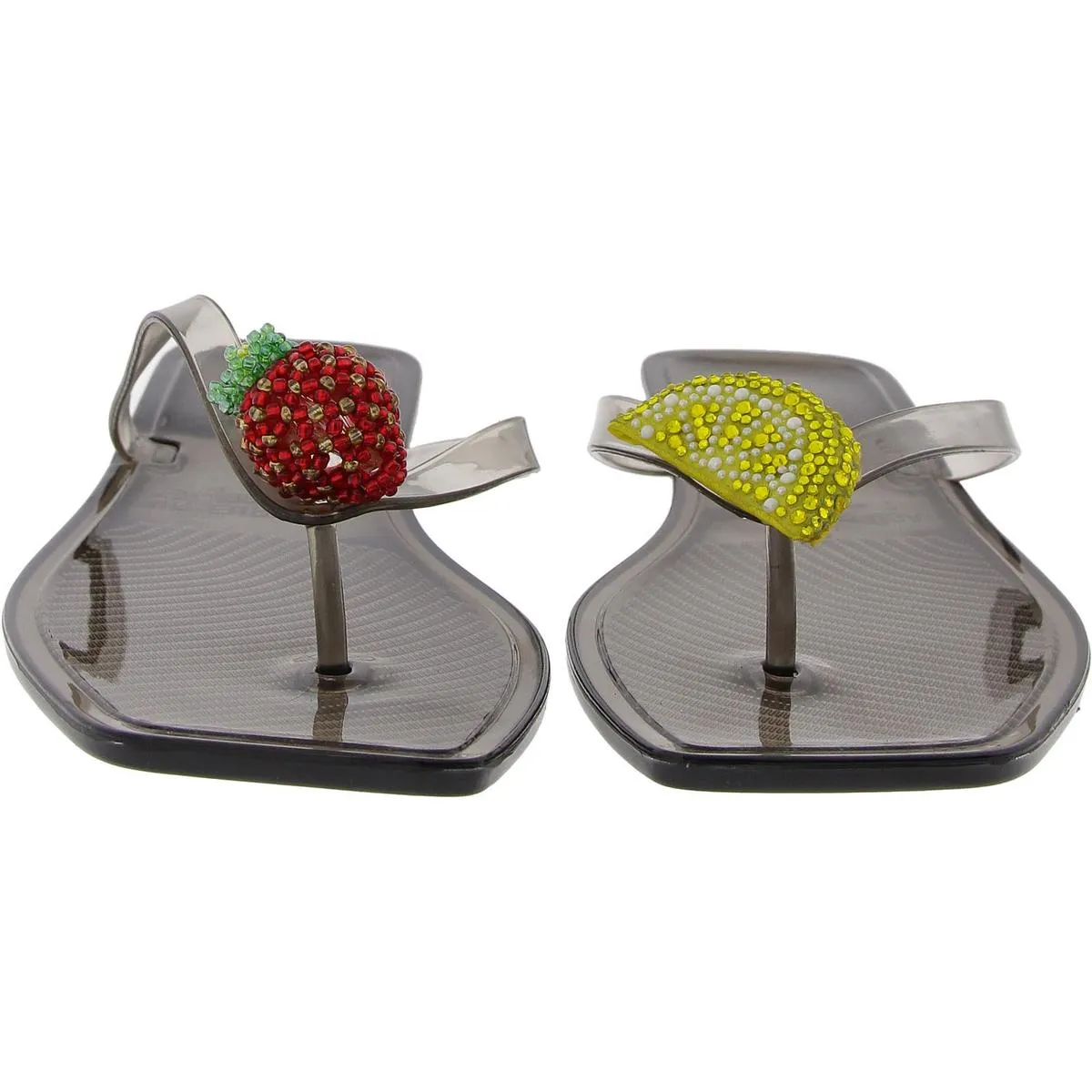 Womens Embellished Thong Slide Sandals