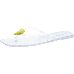 Womens Embellished Thong Slide Sandals