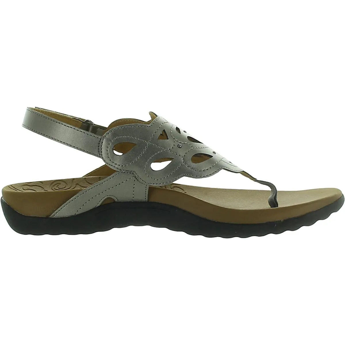 Womens Faux Leather Adjustable Thong Sandals