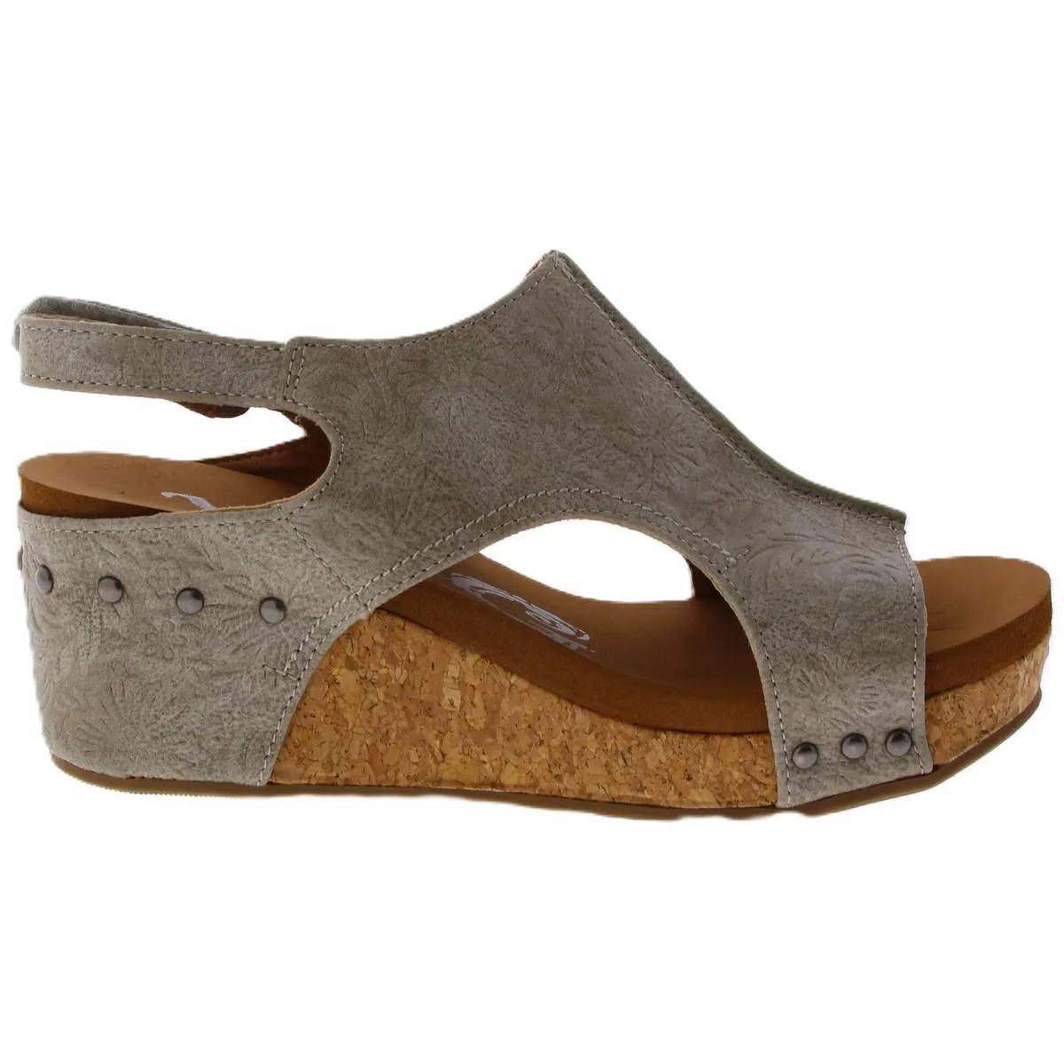 Womens Faux Leather Adjustable Wedge Sandals