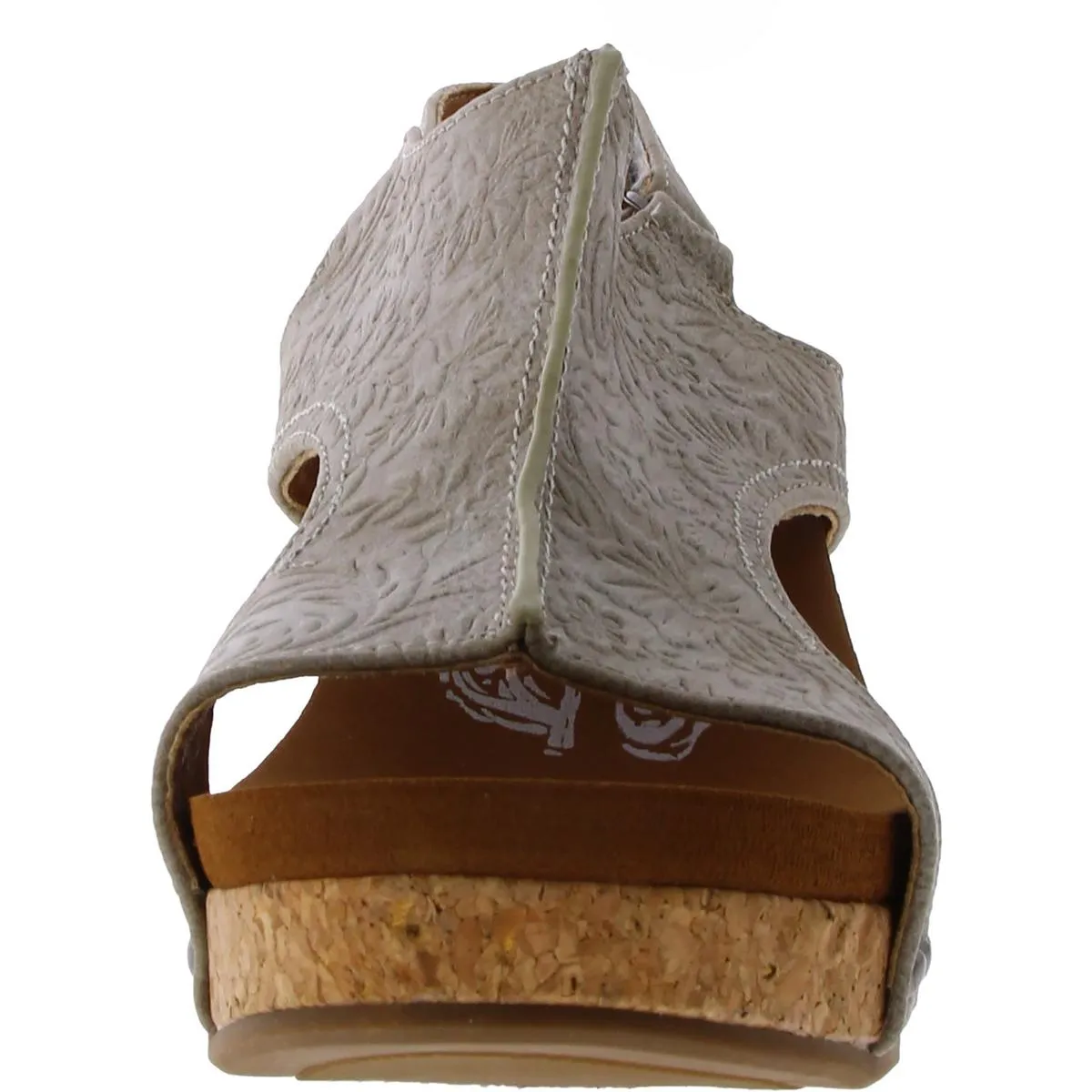 Womens Faux Leather Adjustable Wedge Sandals