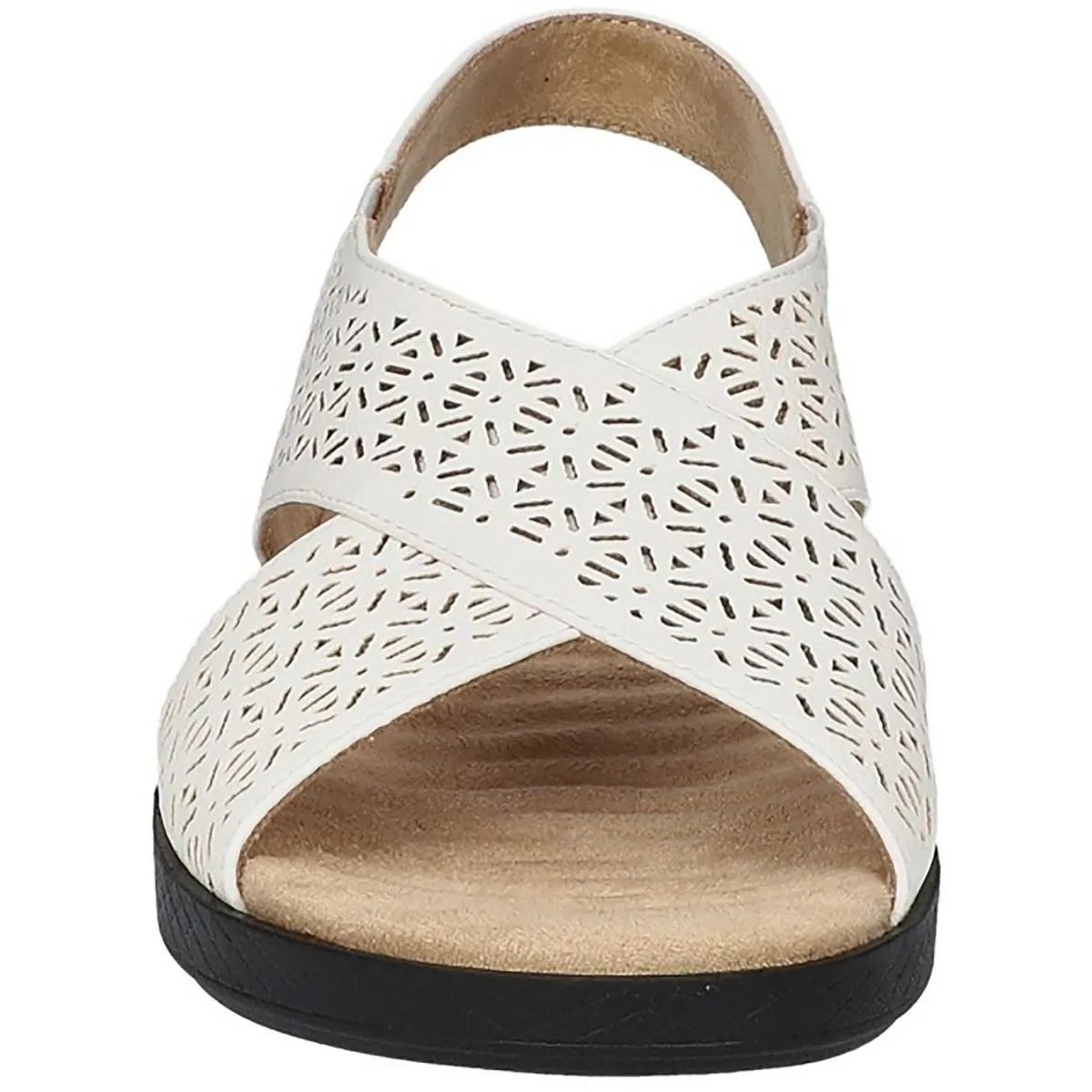 Womens Faux Leather Cushioned Footbed Slingback Sandals