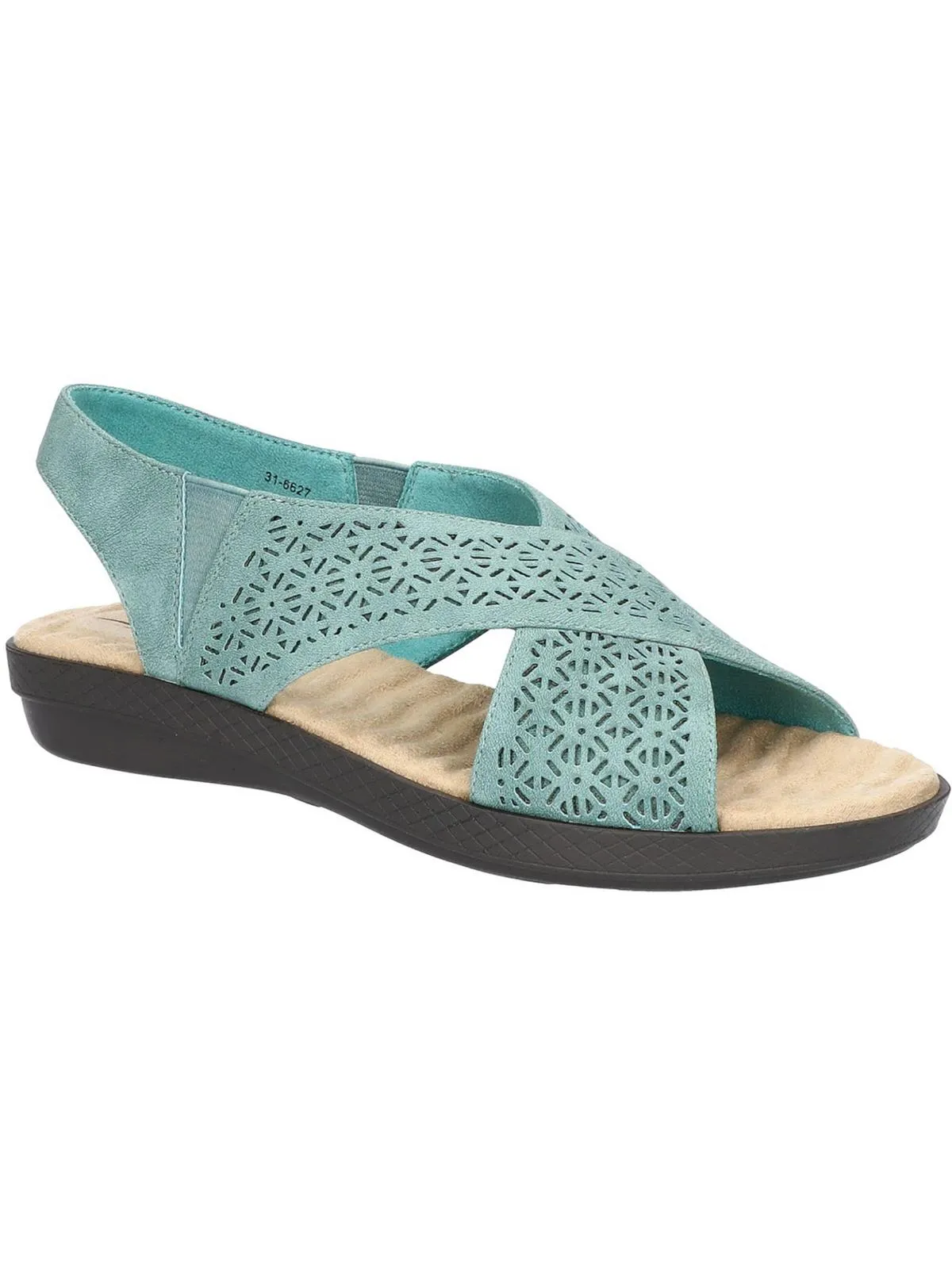 Womens Faux Leather Cushioned Footbed Slingback Sandals