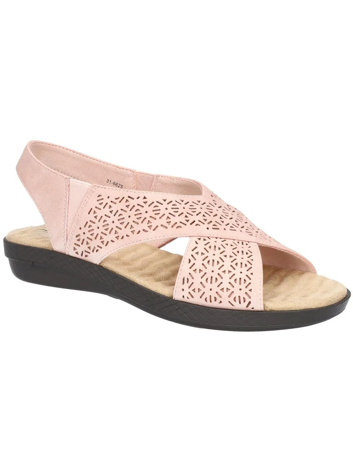 Womens Faux Leather Cushioned Footbed Slingback Sandals