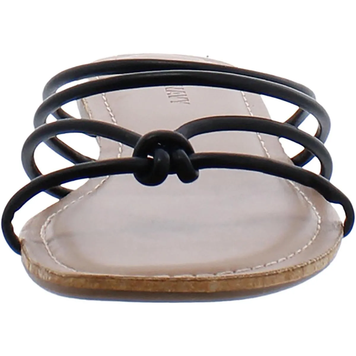 Womens Faux Leather Round toe Flatform Sandals