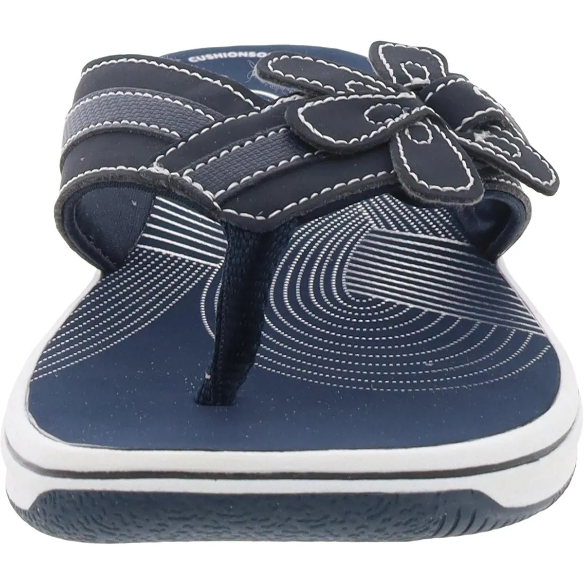 Womens Faux Leather Slip On Flip-Flops