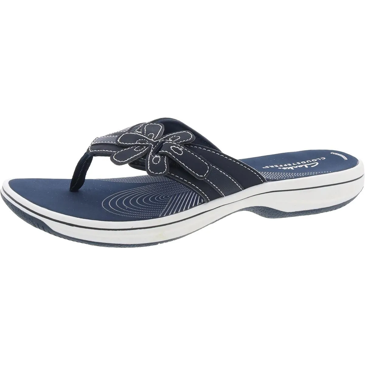 Womens Faux Leather Slip On Flip-Flops