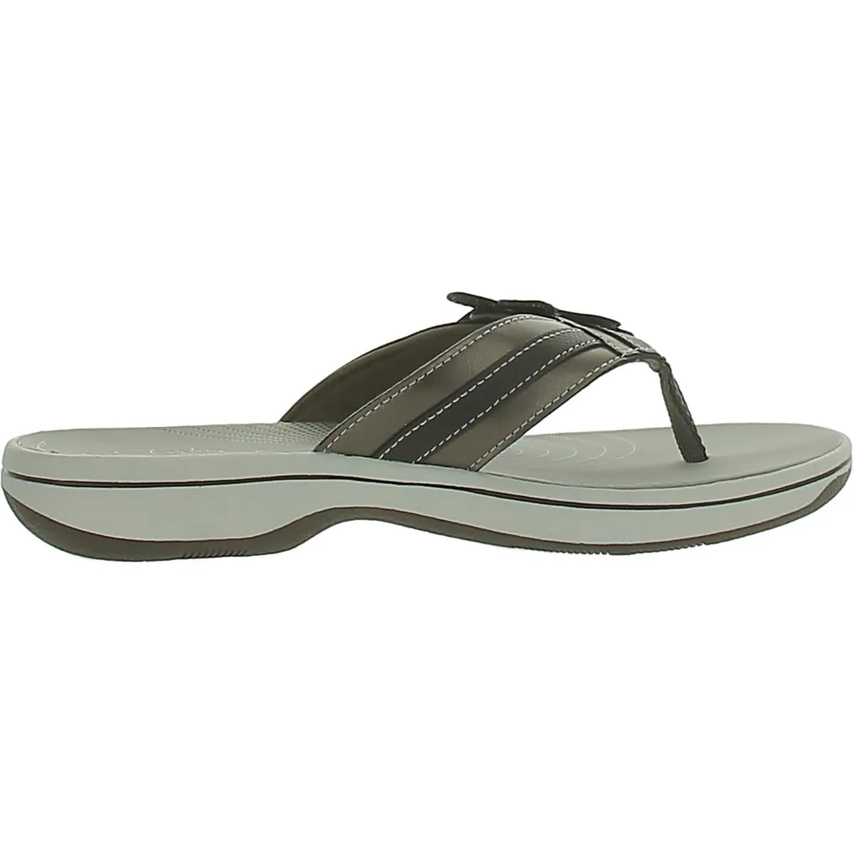 Womens Faux Leather Slip On Flip-Flops