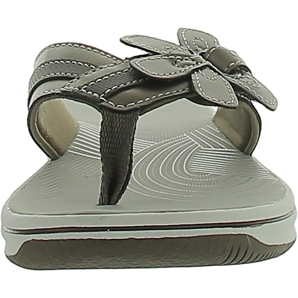 Womens Faux Leather Slip On Flip-Flops
