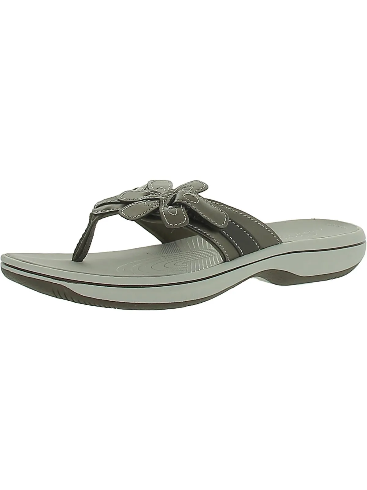 Womens Faux Leather Slip On Flip-Flops