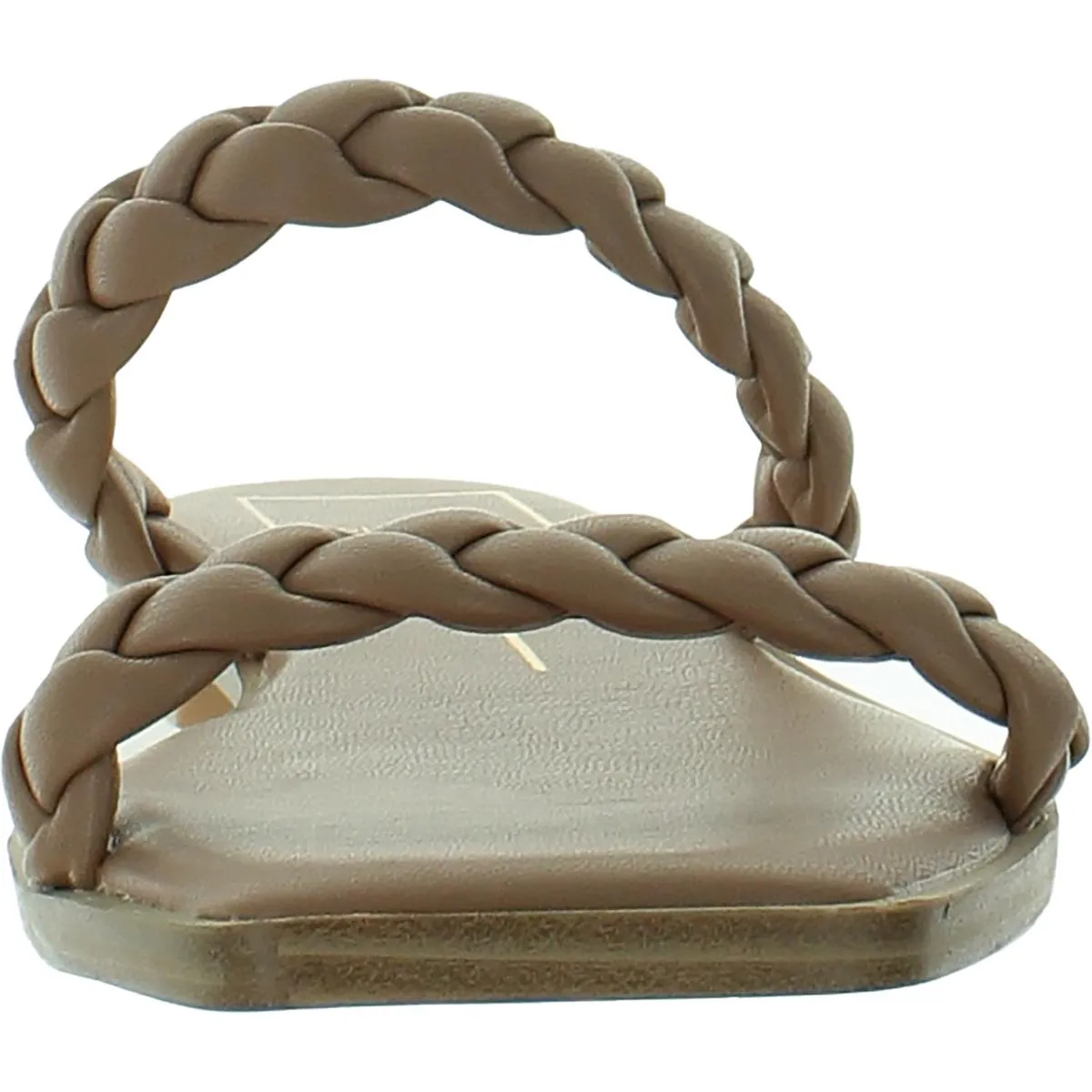 Womens Faux Leather Slip On Slide Sandals