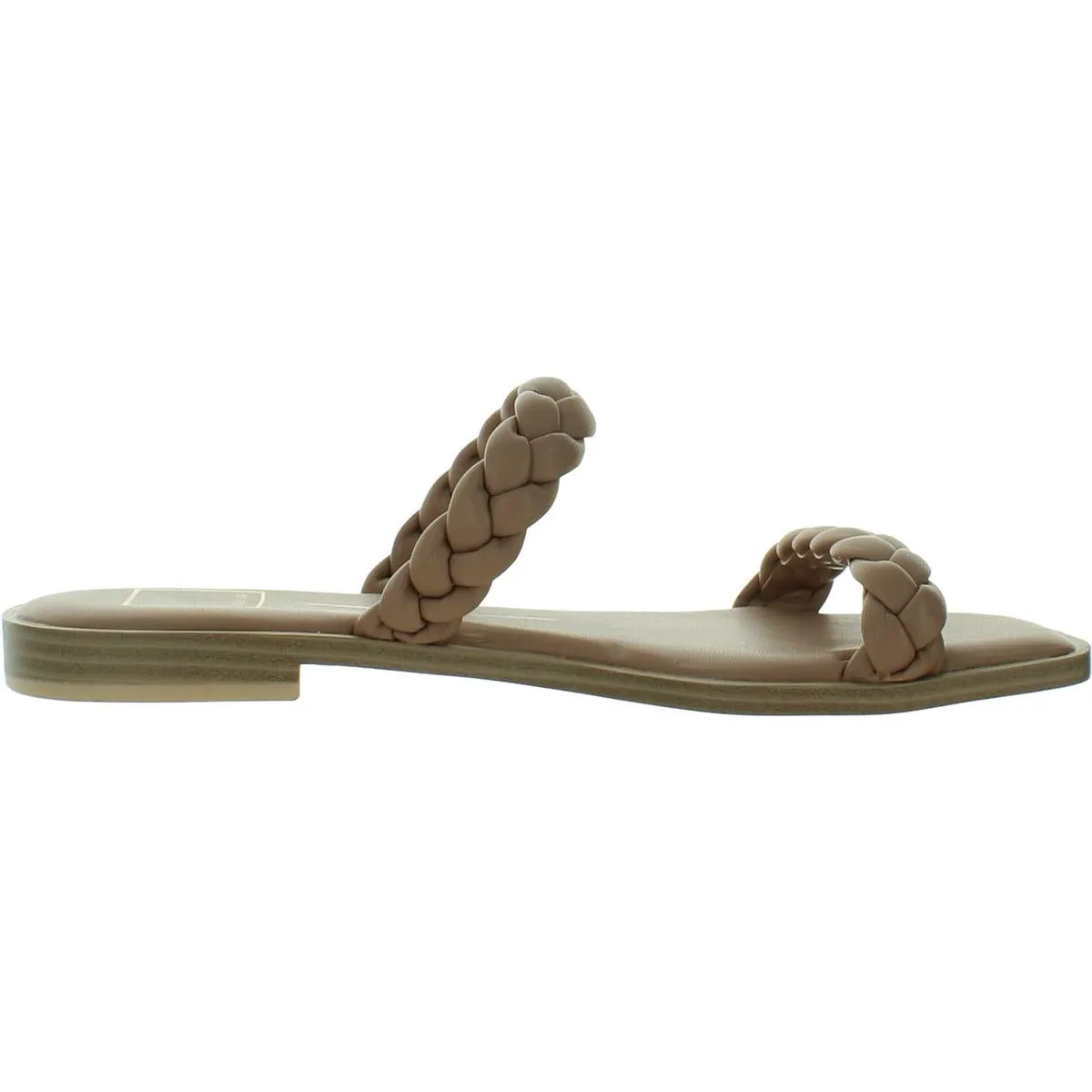 Womens Faux Leather Slip On Slide Sandals