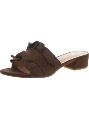 Womens Faux Suede Pointed toe Block Heel