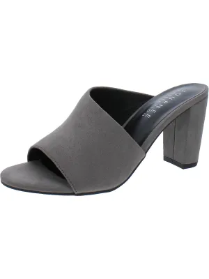Womens Faux Suede Slip On Heels