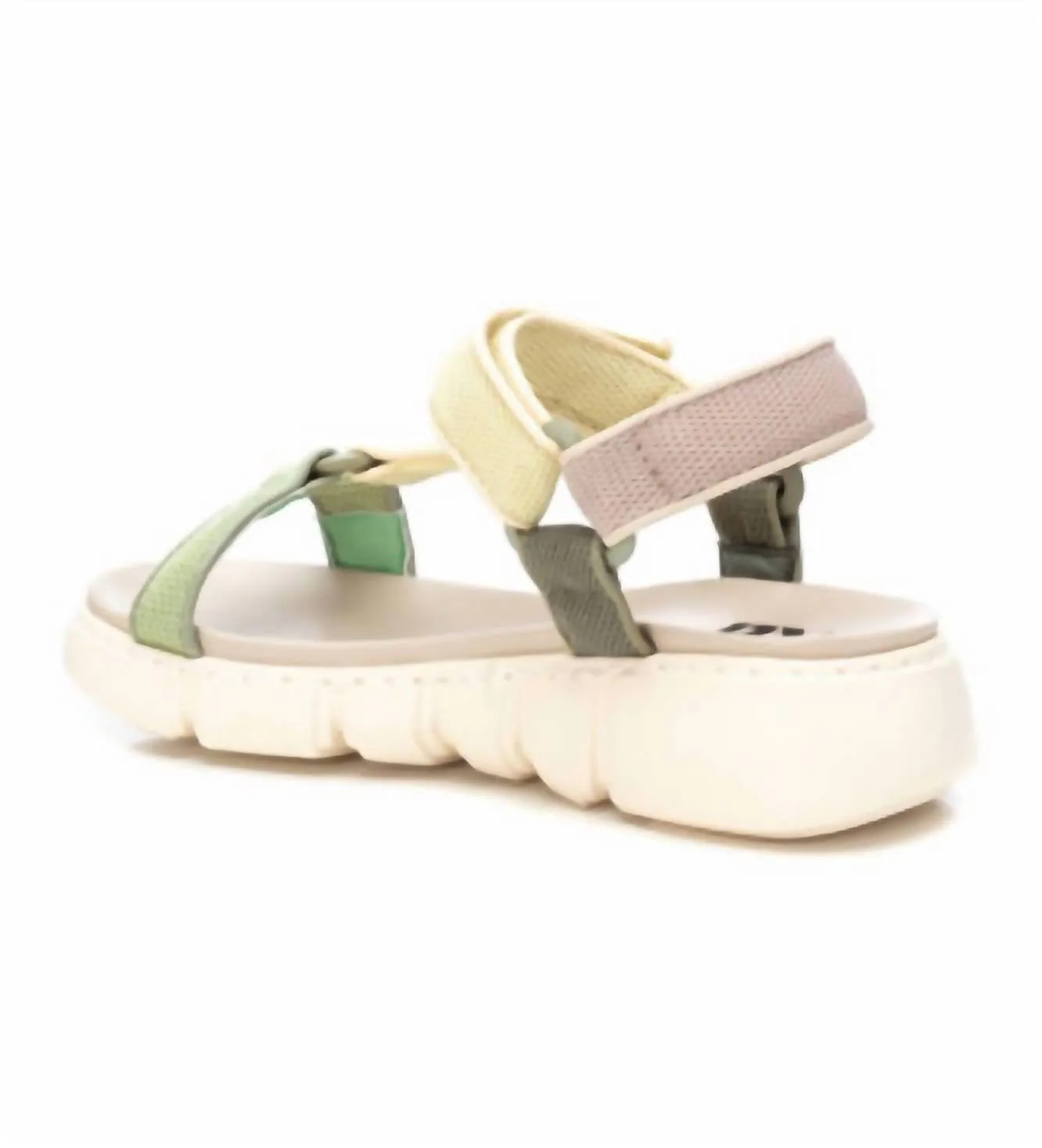 Women's Flat Sandals In Kakhi