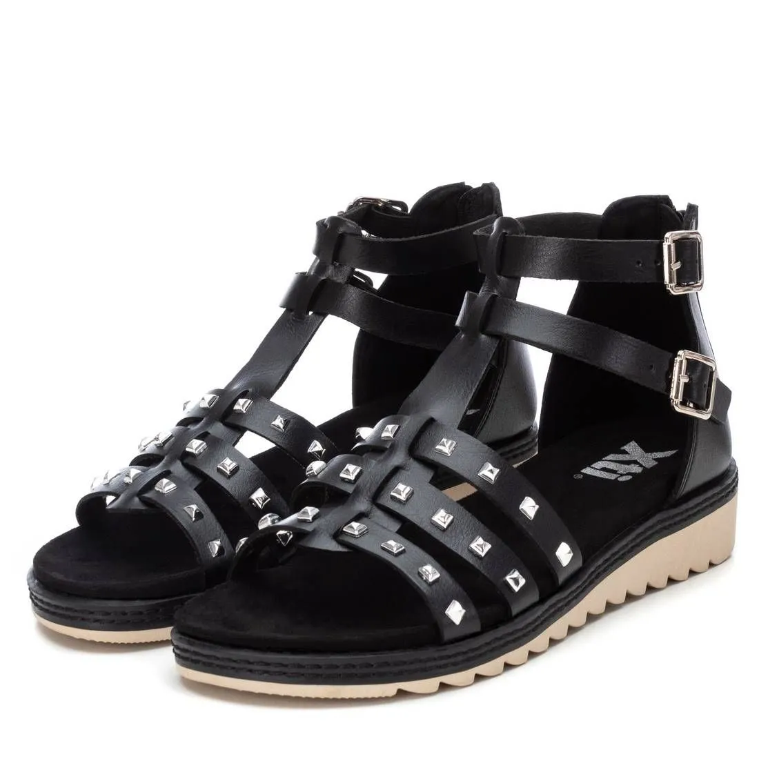 Women's Flat Sandals With Gold Studs By XTI_