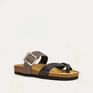 Women's Fresno Slide Sandal In Soft Black/taupe Gray