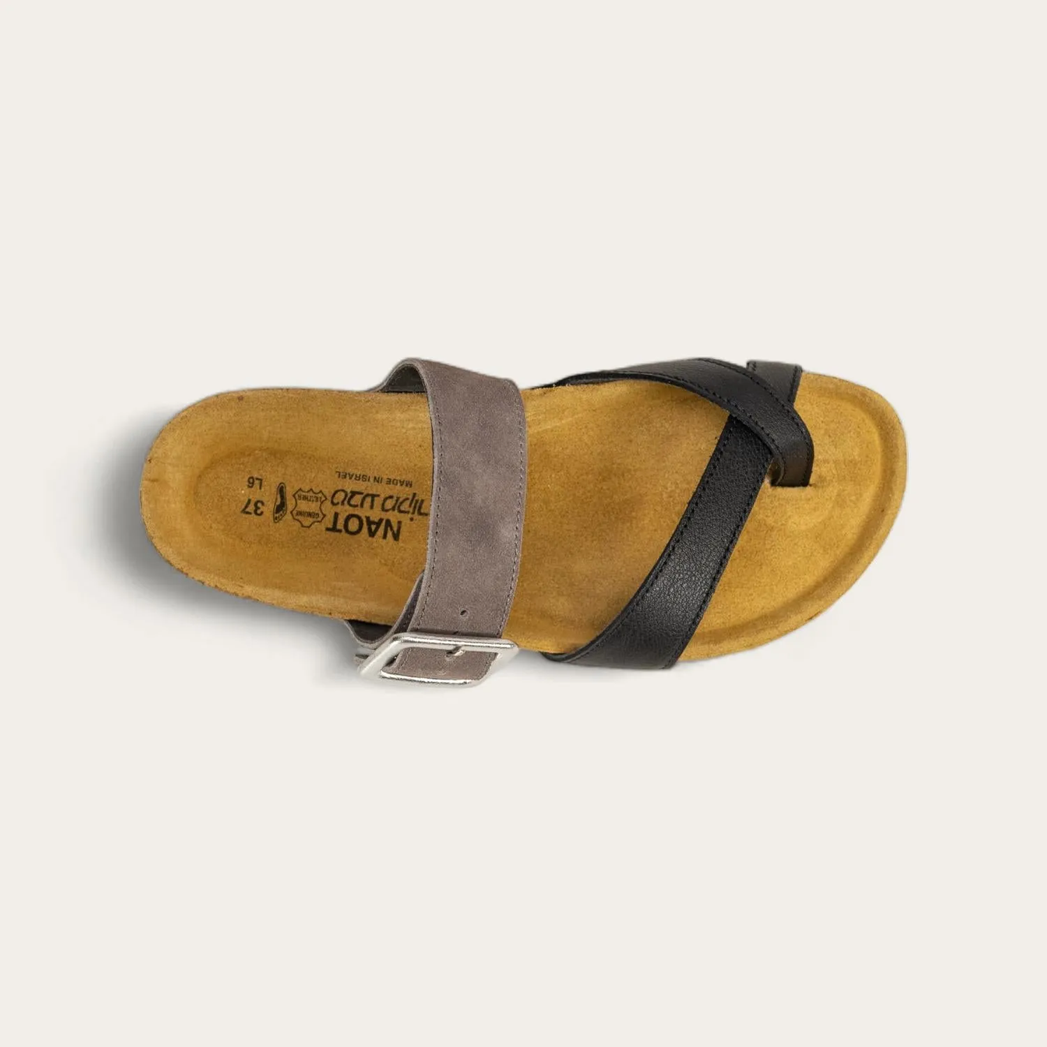 Women's Fresno Slide Sandal In Soft Black/taupe Gray