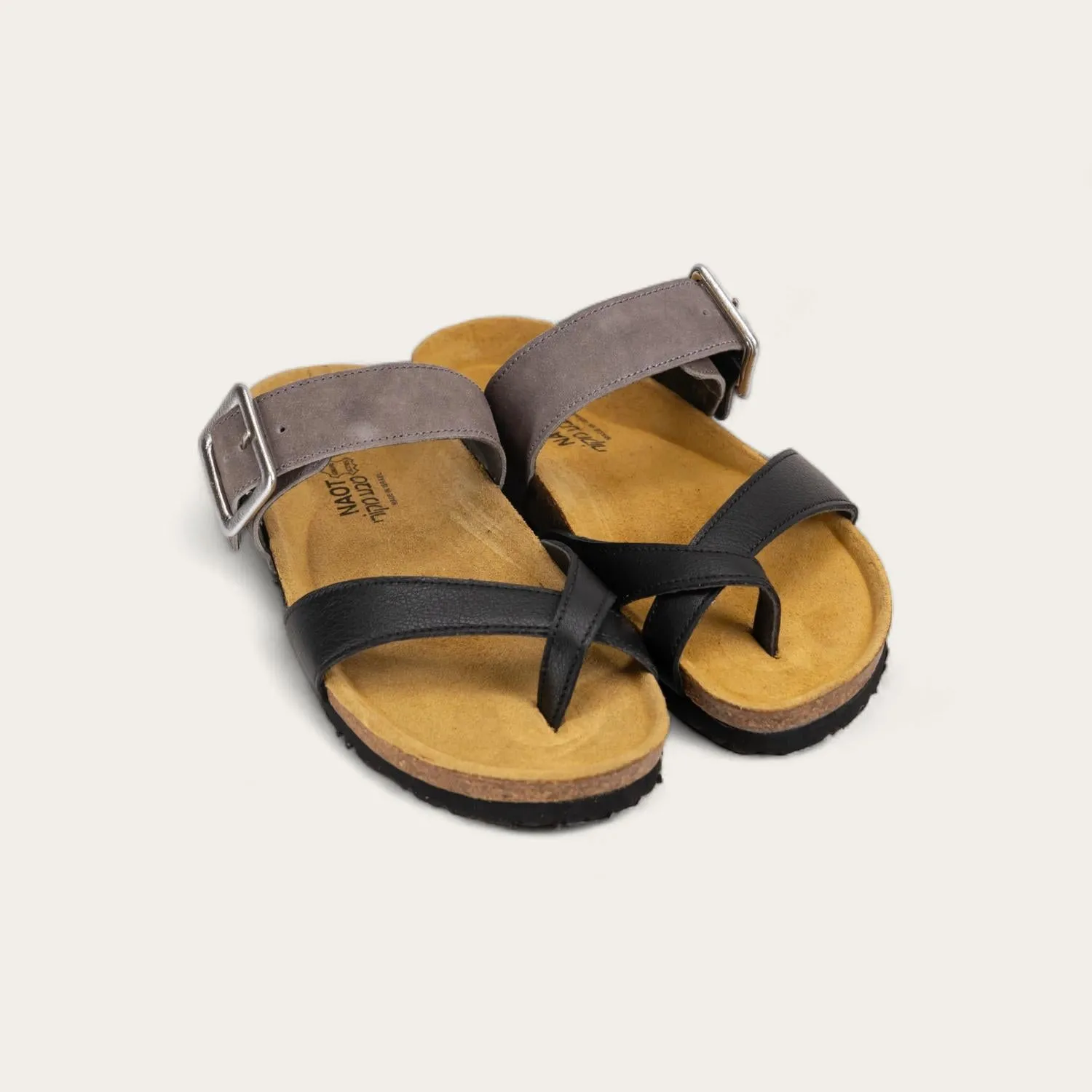 Women's Fresno Slide Sandal In Soft Black/taupe Gray