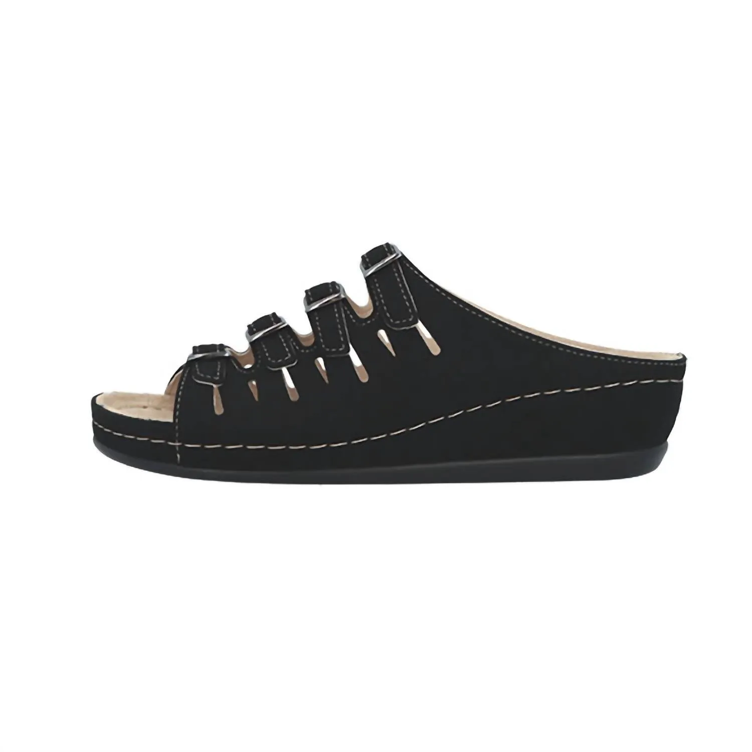 Women's Hassel Sandal In Black Nubuck