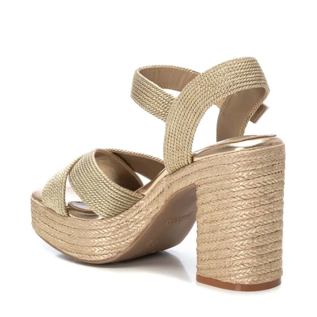 Women's Heeled Jute Platform Sandals By XTI