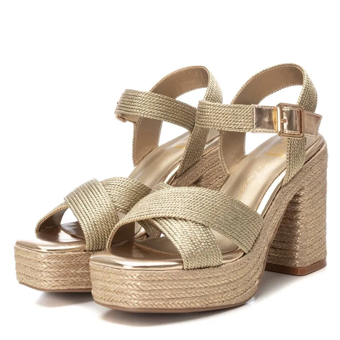Women's Heeled Jute Platform Sandals By XTI