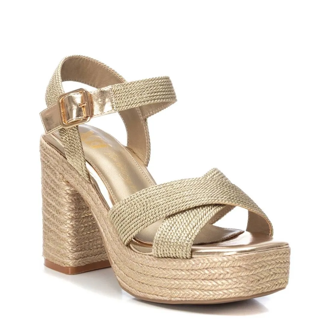 Women's Heeled Jute Platform Sandals By XTI