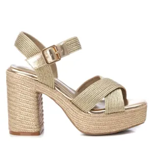 Women's Heeled Jute Platform Sandals By XTI