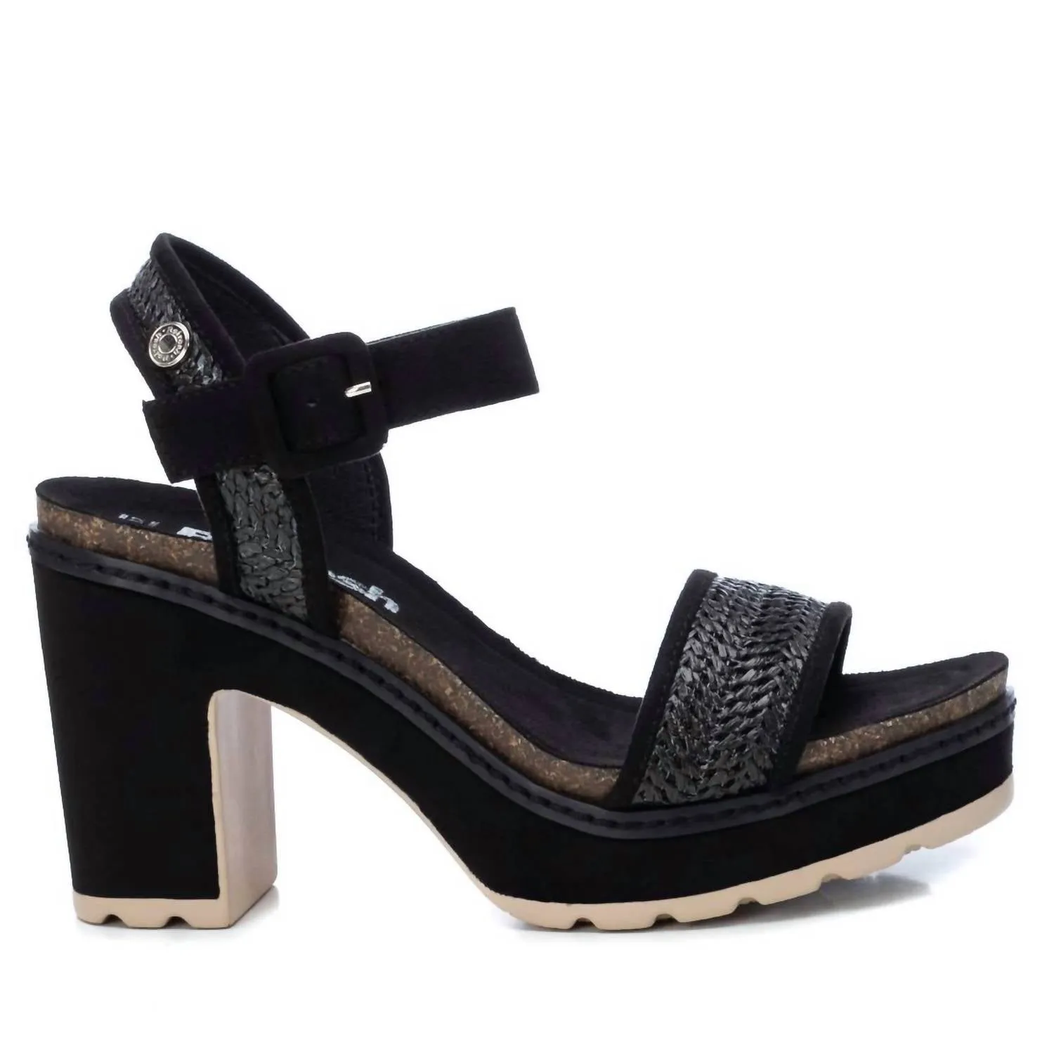 Women's Heeled Suede Sandals In Black