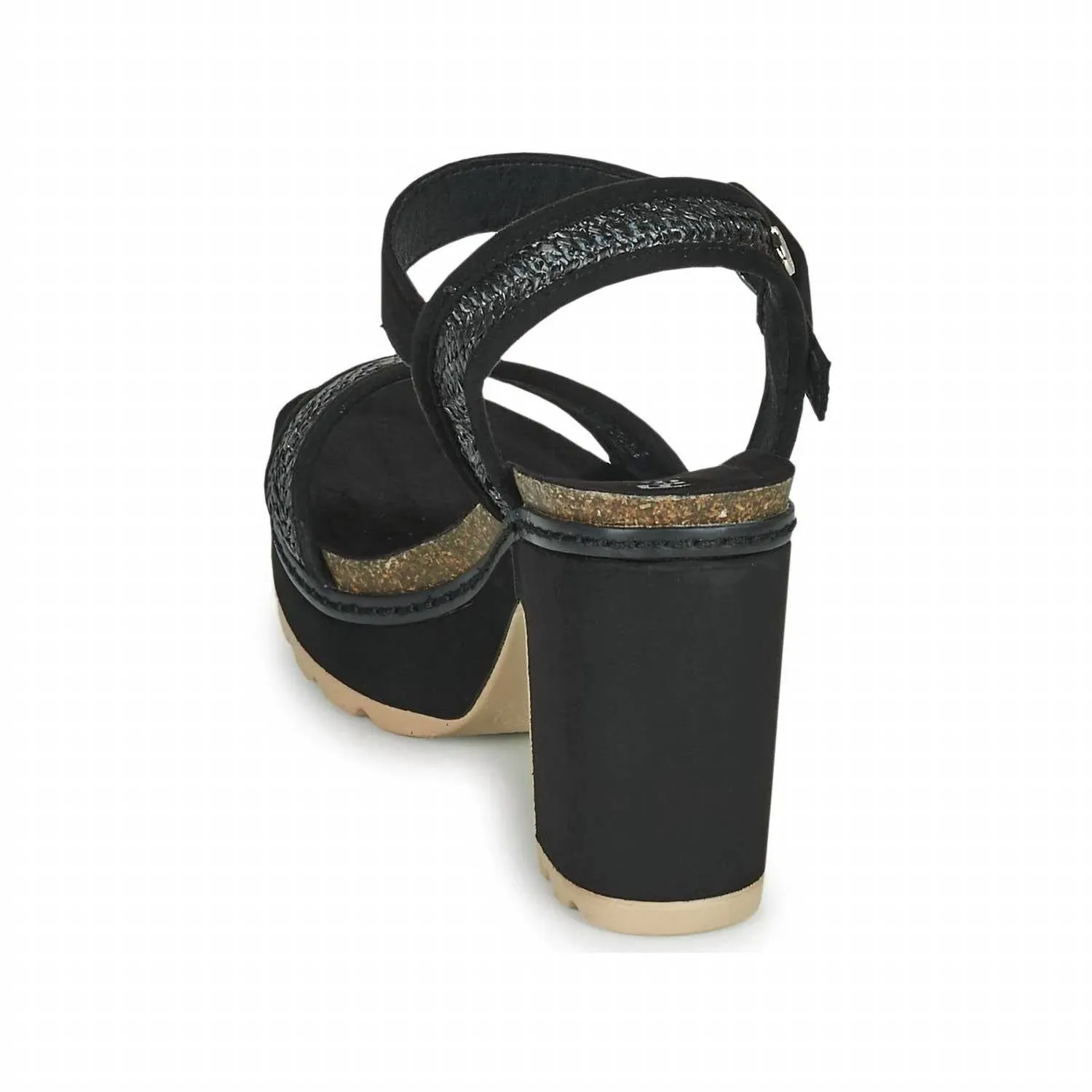 Women's Heeled Suede Sandals In Black
