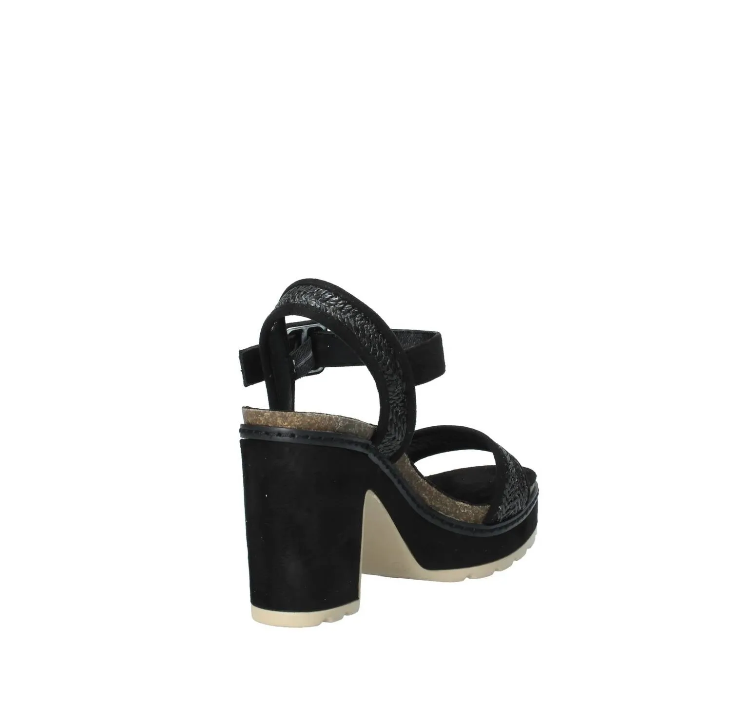 Women's Heeled Suede Sandals In Black