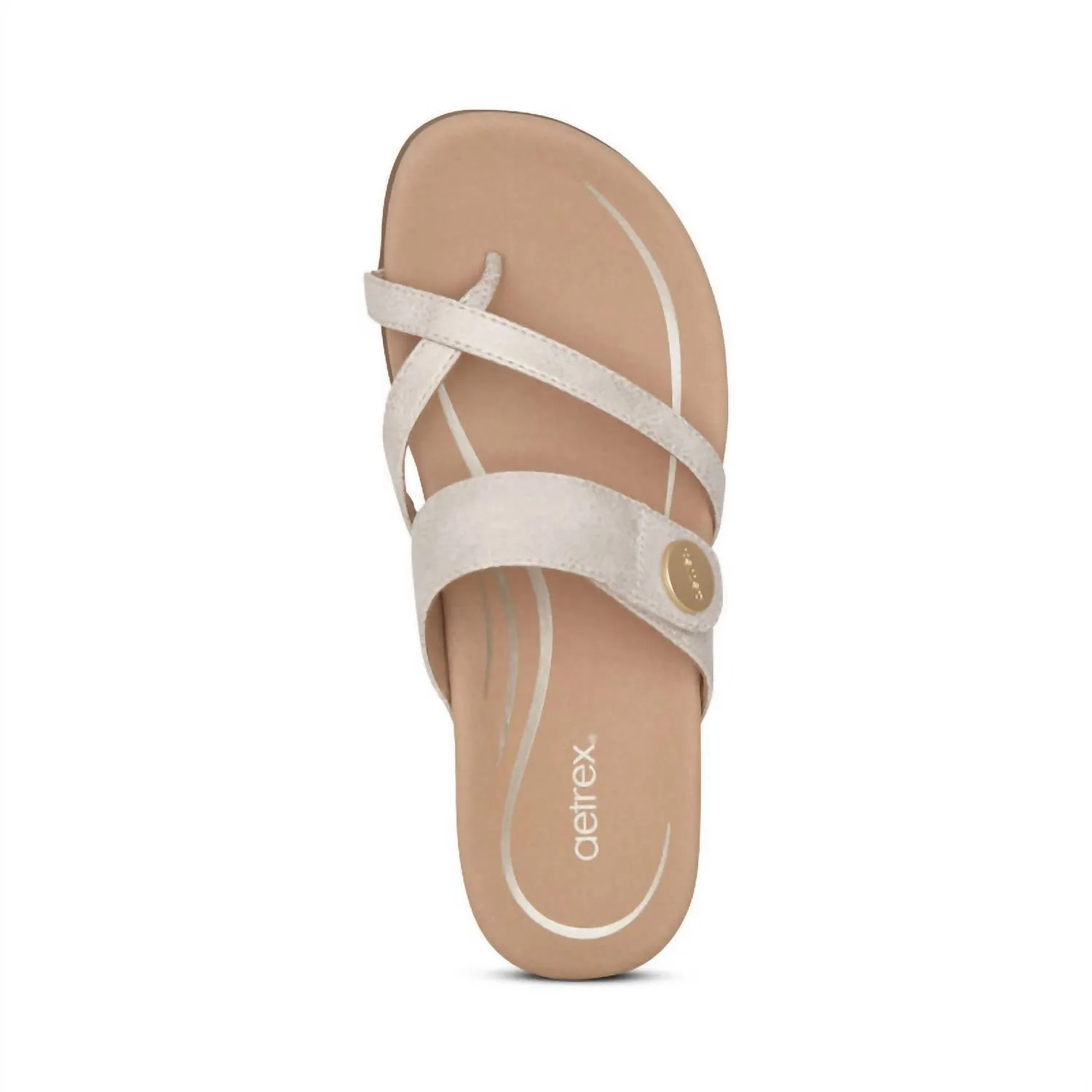 Women's Izzy Adjustable Slide Sandal In Light Gold