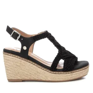 Women's Jute Wedge Sandals In Black