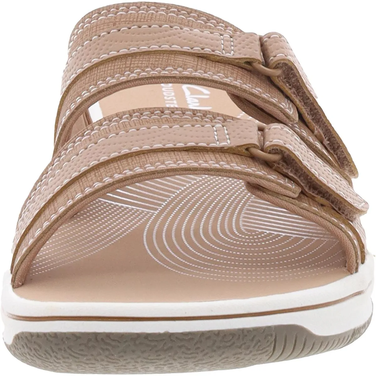 Womens Laceless Faux Leather Slide Sandals