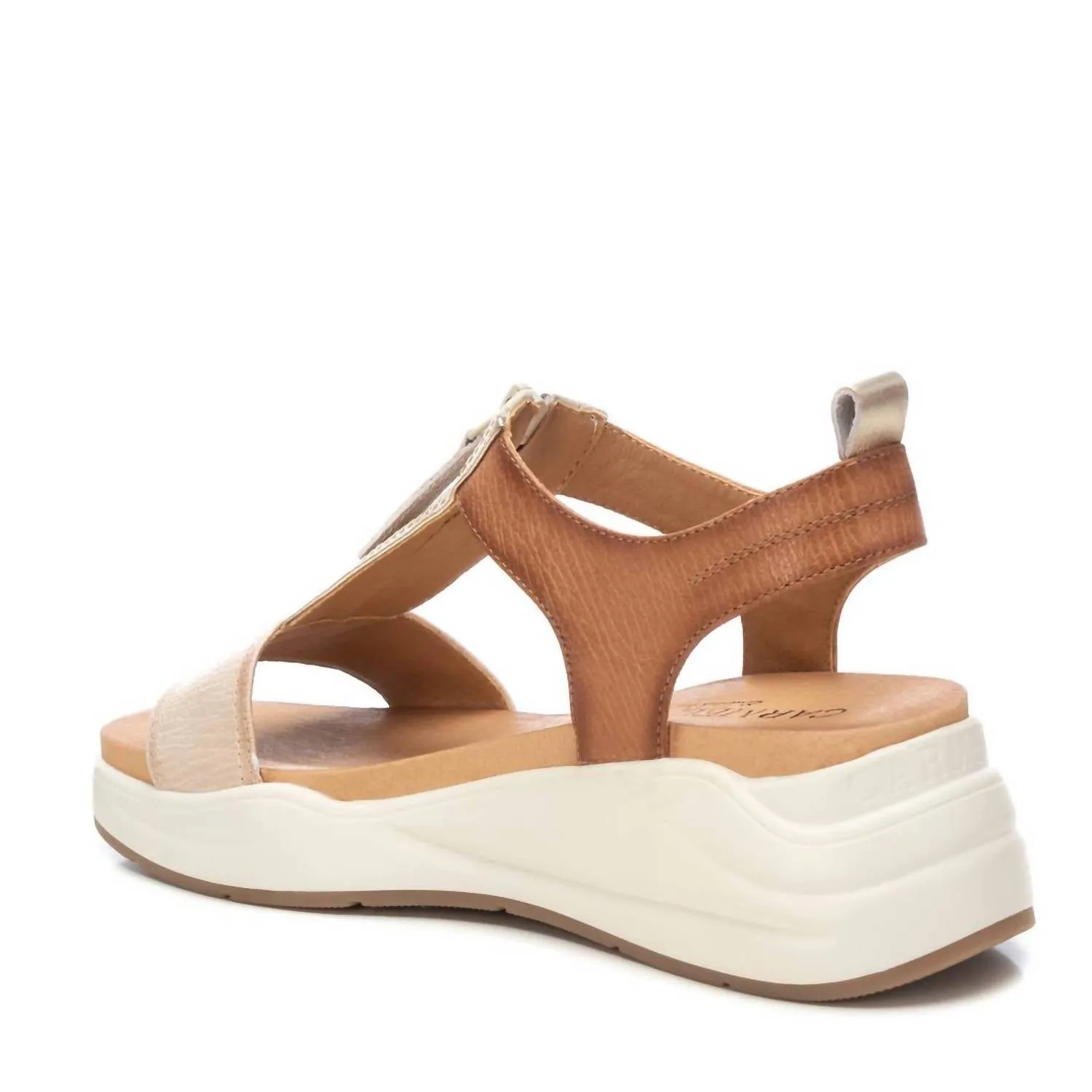 Women's Leather Sandals In Camel