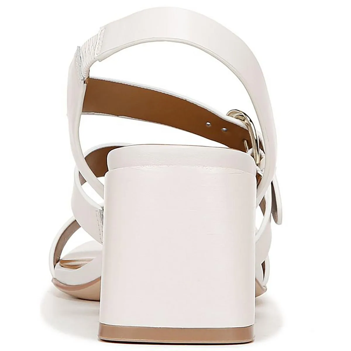 Womens Leather Strappy Block Heel