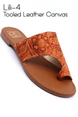 Women's Lili 4 Sandals In Tooled Leather Canvas