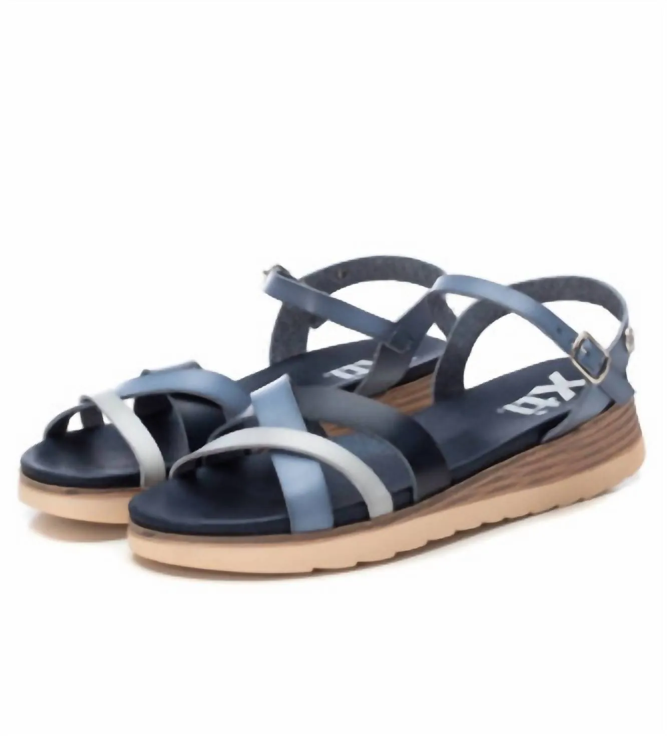 Women's Low Wedge Sandals In Navy