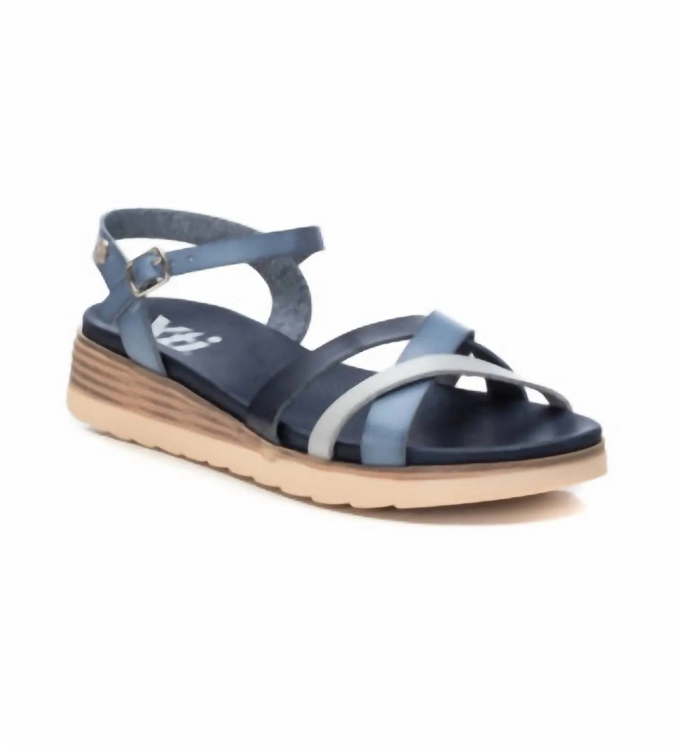 Women's Low Wedge Sandals In Navy