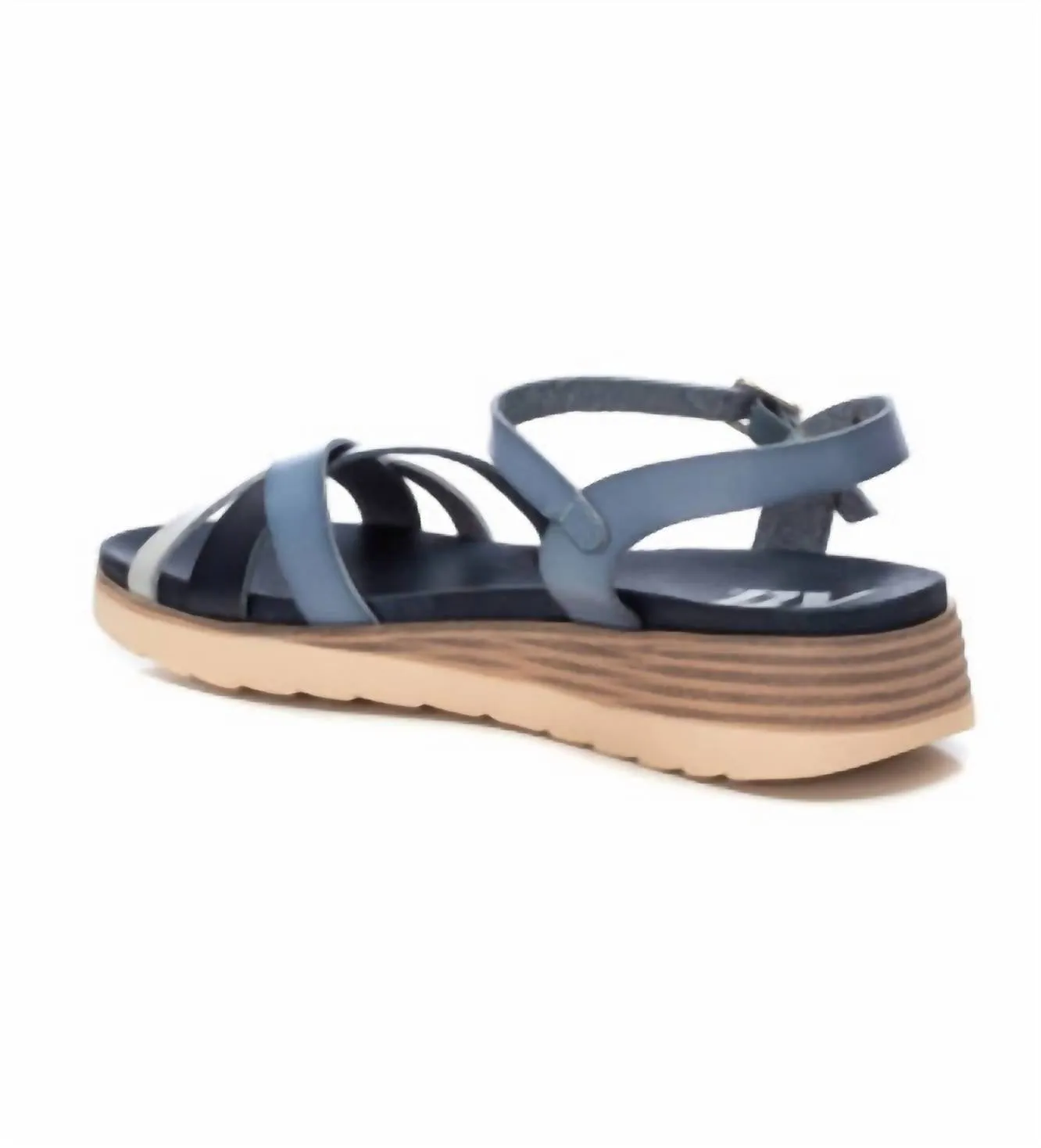 Women's Low Wedge Sandals In Navy