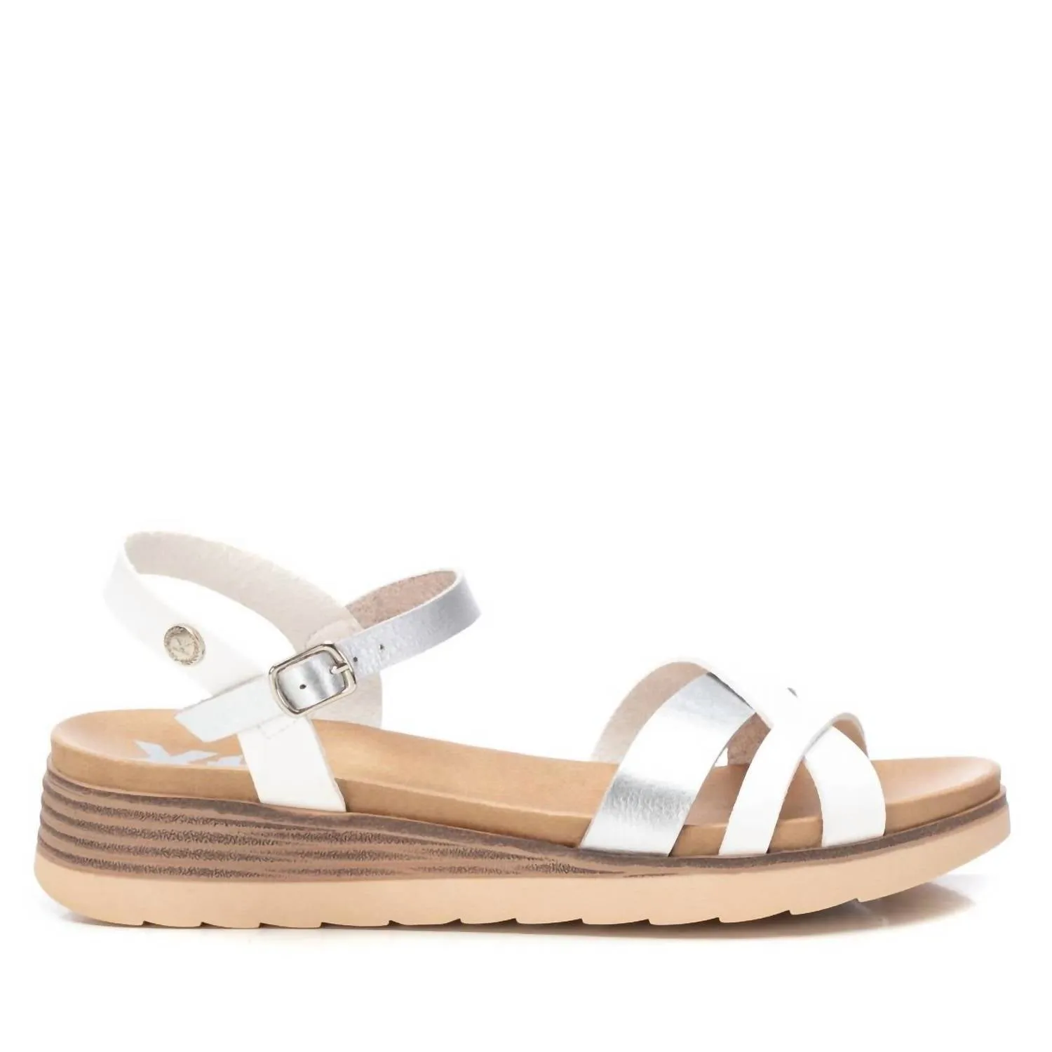 Women's Low Wedge Strappy Sandals In White