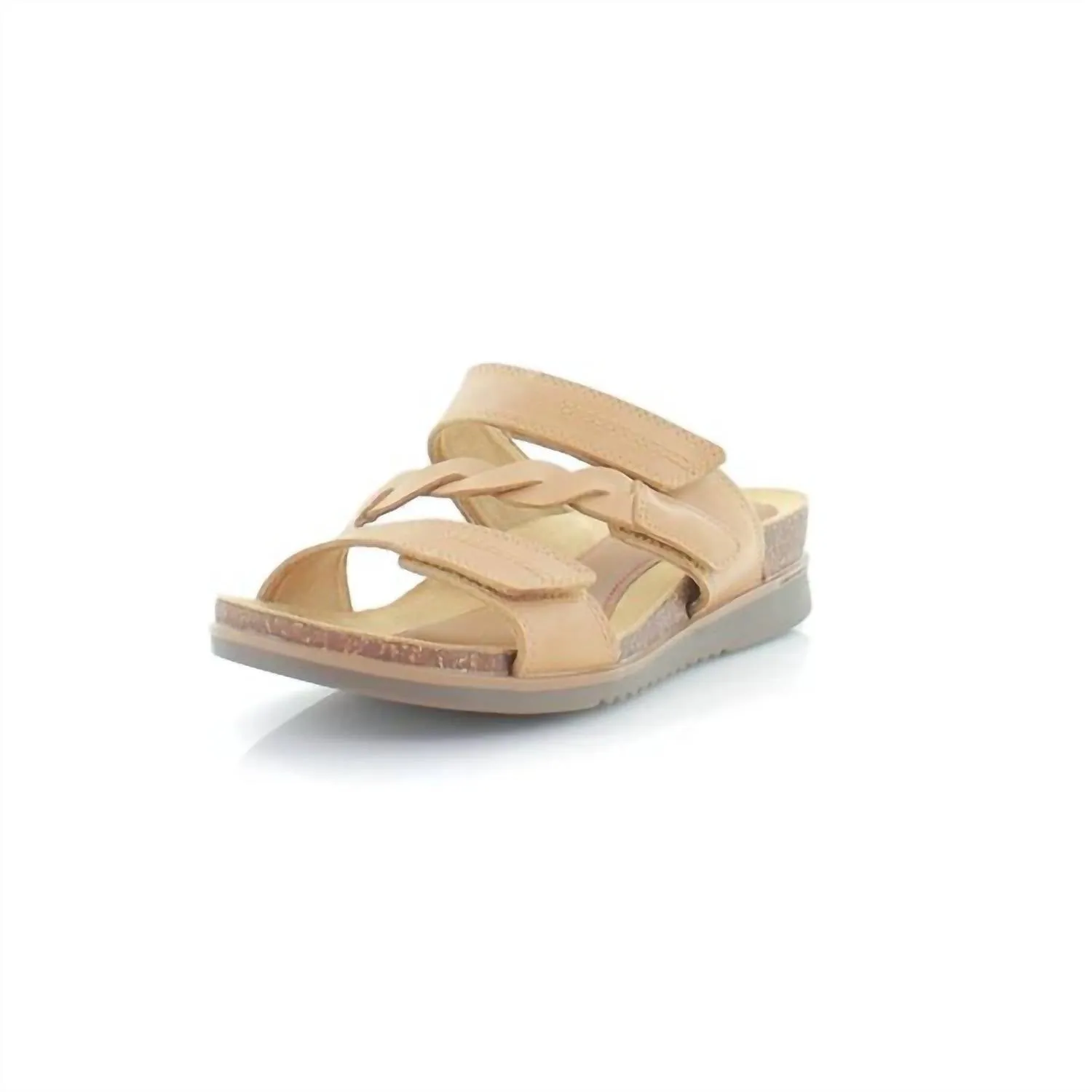 Women's May Wave Slide Sandal - Extra Wide Width In Tan