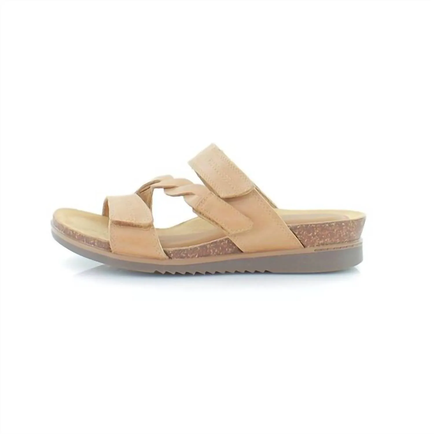 Women's May Wave Slide Sandal - Extra Wide Width In Tan