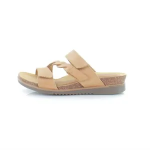 Women's May Wave Slide Sandal - Extra Wide Width In Tan