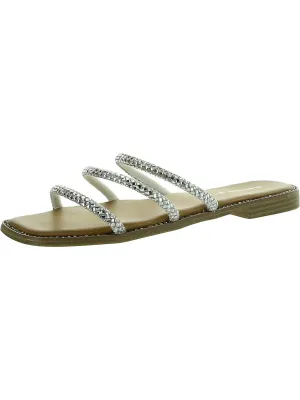 Womens Open Toe Slip On Slide Sandals
