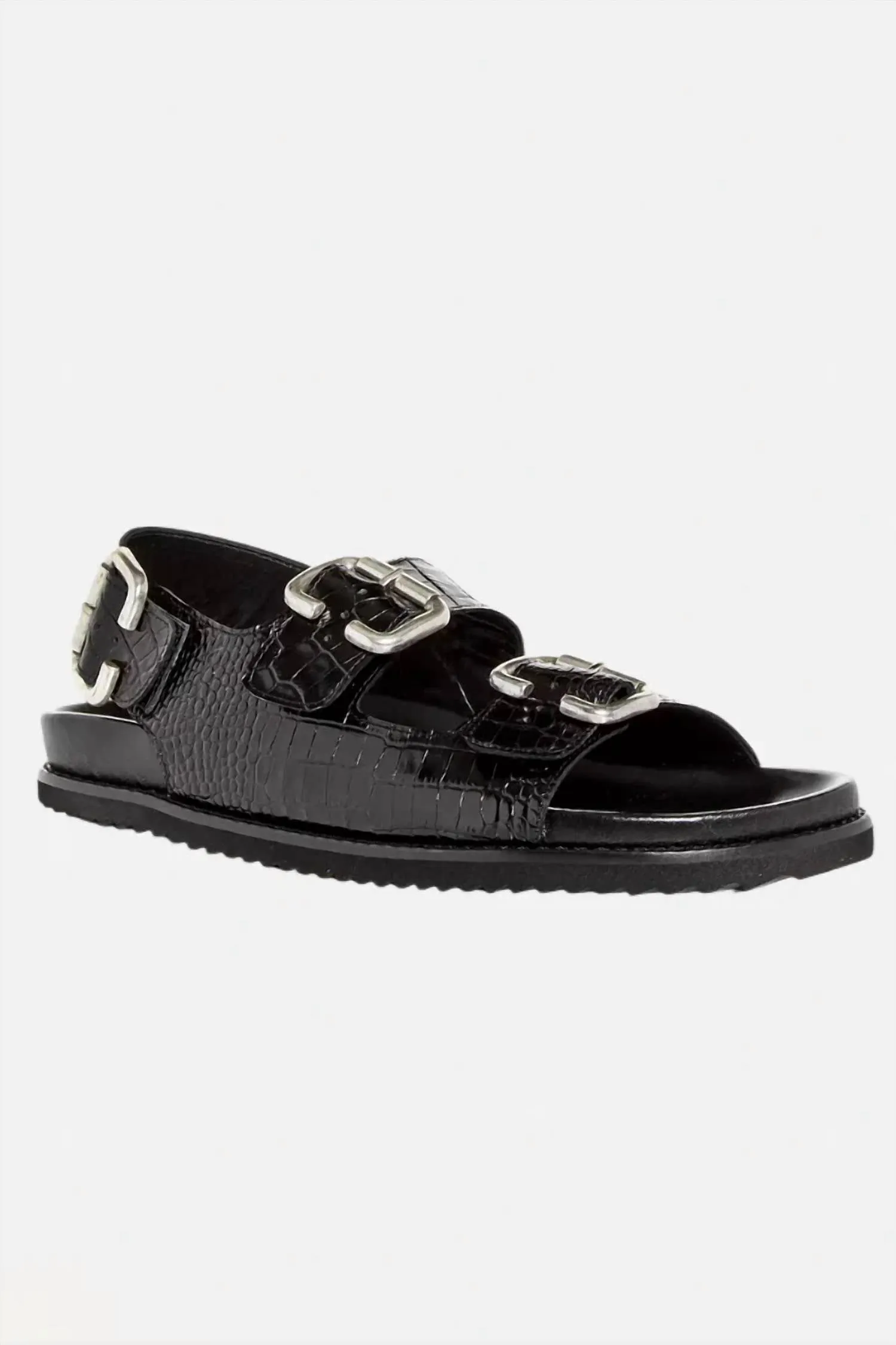 Women's Piper Embossed Slingback Sandals In Black Croc