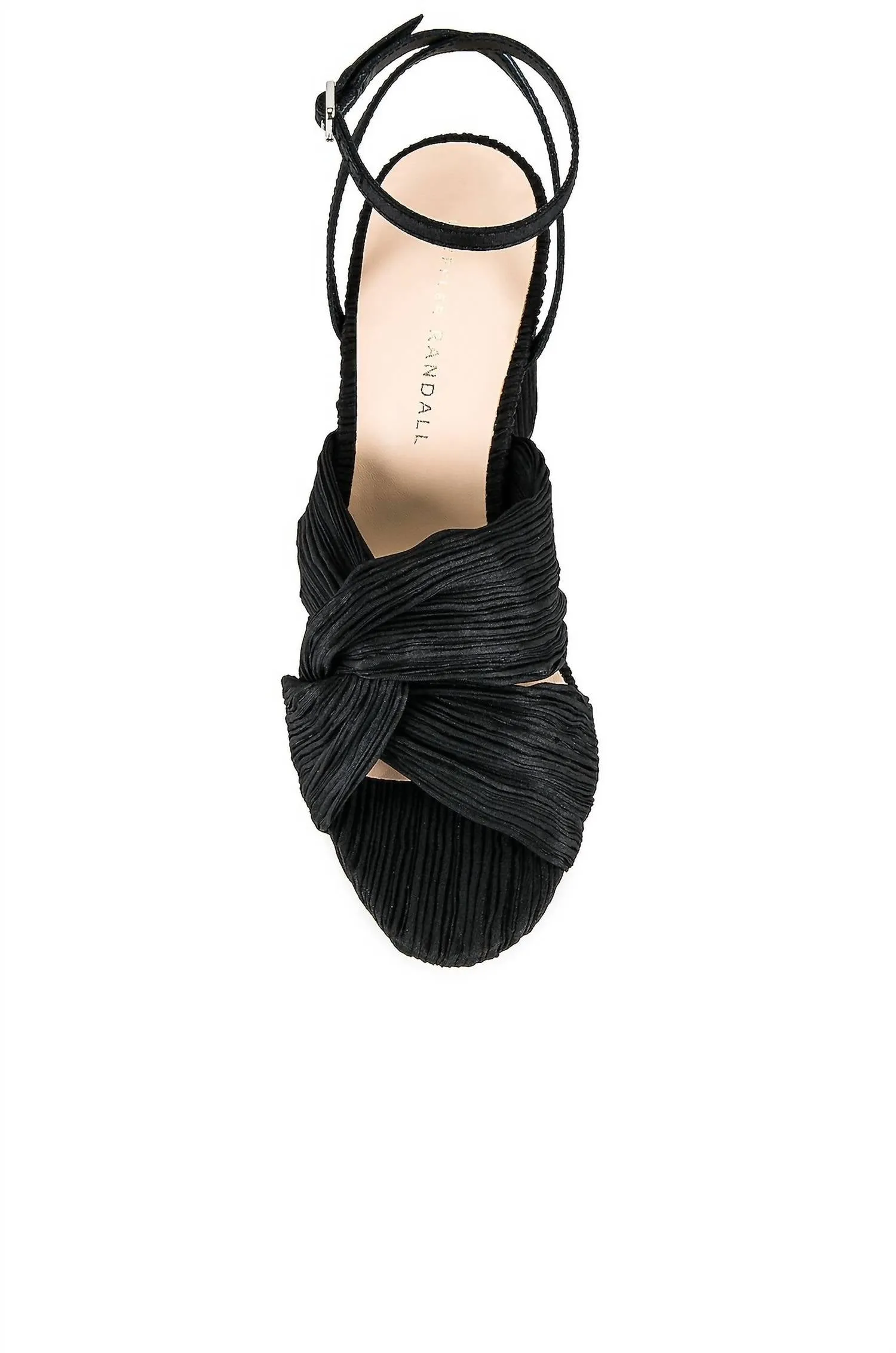 Women's Reed Pleated Twist Sandals In Black Taffeta